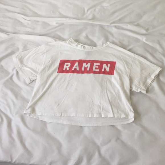 ⚠️FOREVER 21 white ramen crop top graphic tee - Picture 3 of 8